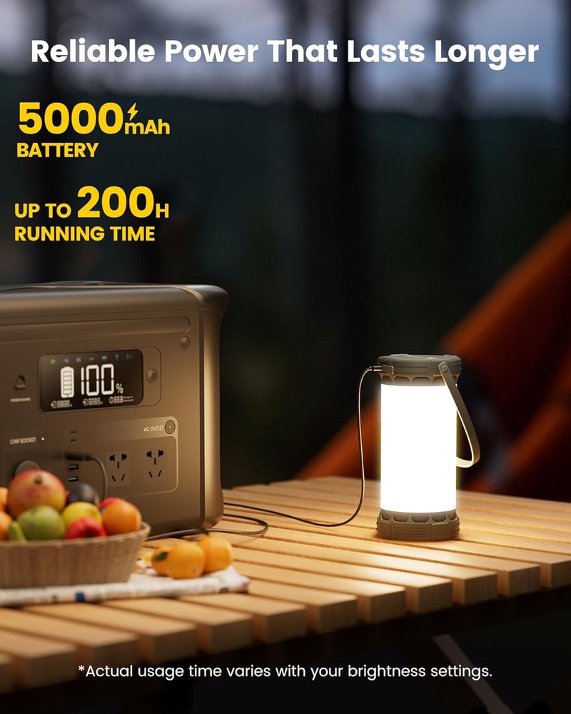 Glocusent 135 LED Ultra Bright Camping Lantern, Up to 200H, 5000mAh Camping Lights with 3 Colors & 5 Brightness, SOS, Max 1500LM, Rechargeable Lantern for Power Outages Camping Hiking Emergency - Image 3